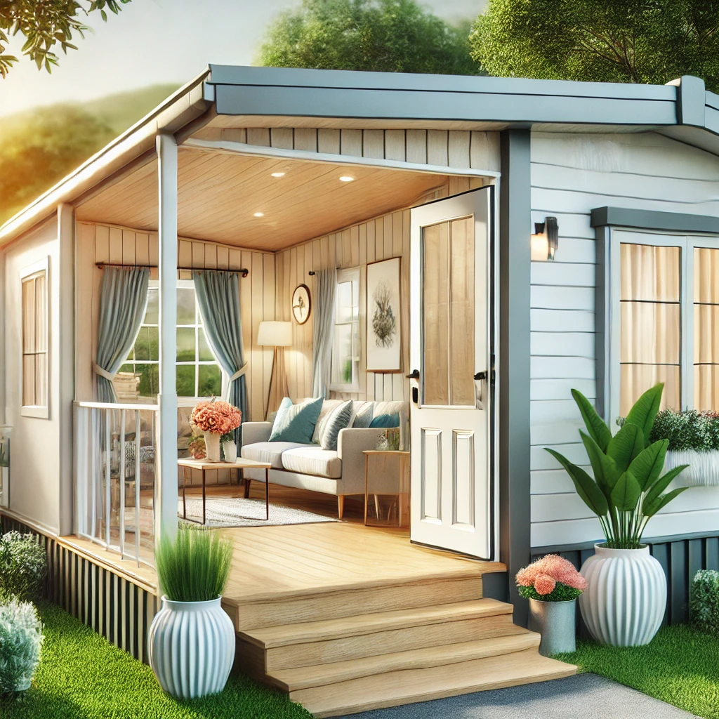 Mobile home exterior view